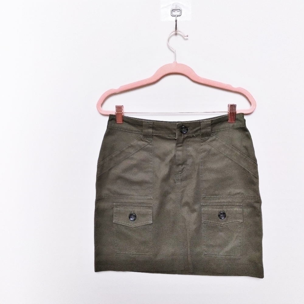 Banana Republic Factory Army Green Utility Mini Skirt Size 0